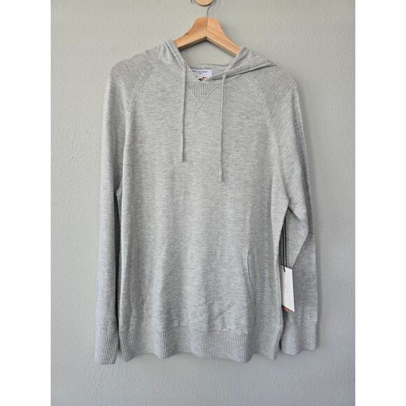 Precedent Cashmere Blend Gray Hoodie Sweater Men's Size L - NWT - Lightweight